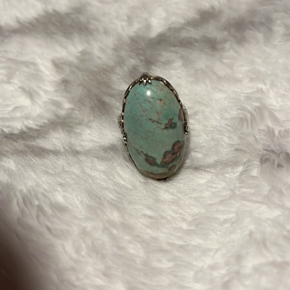 18k white gold turquoise ring - Picture 3 of 8